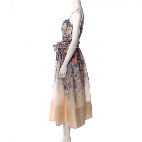 Zimmermann Floral Midi Dress - Purple and Cream - Picture 5 of 8